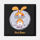 Shout Rabbit Funny Sarcastic Comic Design Magnet (Vorne)