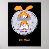 Shout Rabbit Funny Sarcastic Comic Design Poster (Vorne)