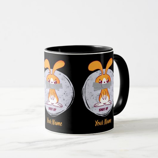 Shout Rabbit Funny Sarcastic Comic Design Tasse (VorderseiteRechts)