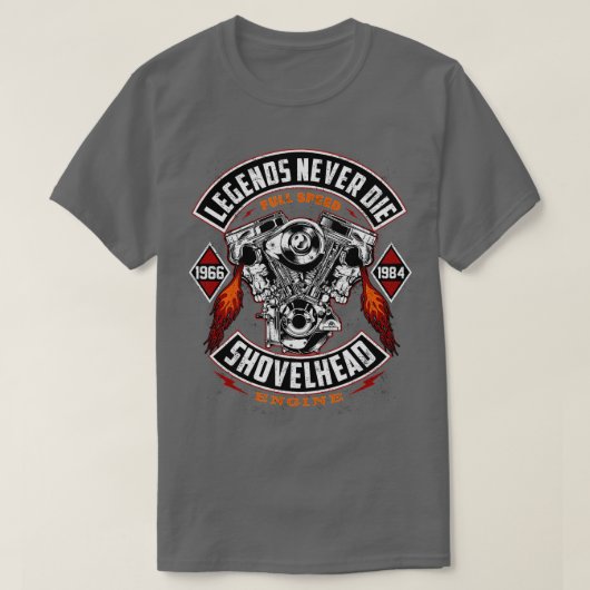 SHOVELHEAD 1966-1984 MOTOR Motorräder Oldschool C T-Shirt (Design vorne)
