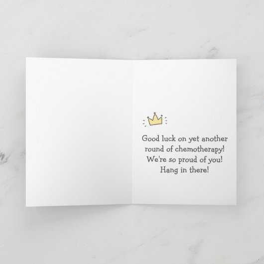 Show Chemo who's Boss! Cute Cancer Encouragement Karte (Innenseite)