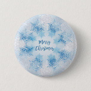SHOW FLAKES PATTERN Frohe Weihnachten Button