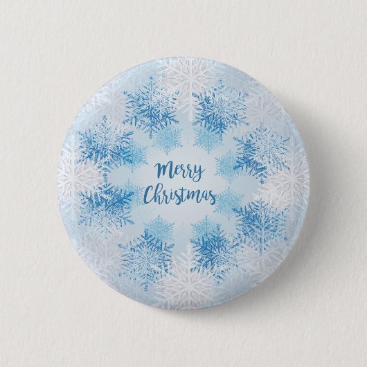 SHOW FLAKES PATTERN Frohe Weihnachten Button (Vorderseite)