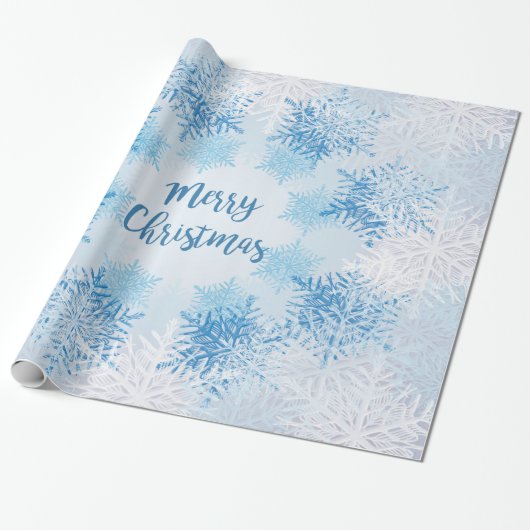 SHOW FLAKES PATTERN Frohe Weihnachten Geschenkpapier (Ungerollt)