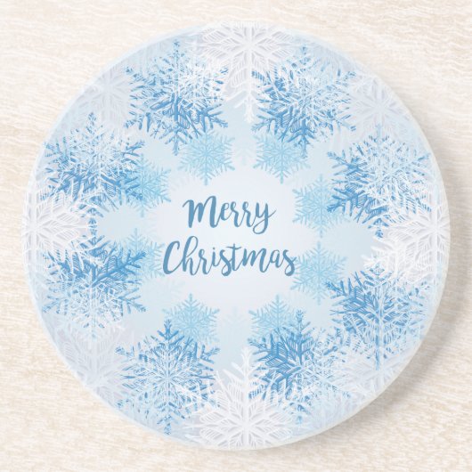 SHOW FLAKES PATTERN Frohe Weihnachten Getränkeuntersetzer (Vorne)