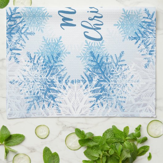 SHOW FLAKES PATTERN Frohe Weihnachten Handtuch (Gefaltet)