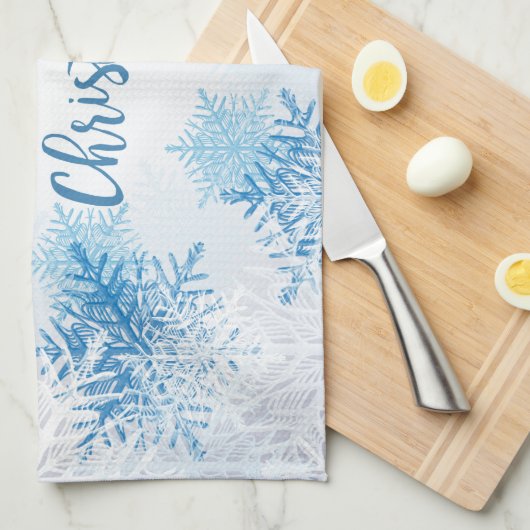 SHOW FLAKES PATTERN Frohe Weihnachten Handtuch (Viertel Falte)