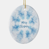 SHOW FLAKES PATTERN Frohe Weihnachten Keramikornament (Rechts)