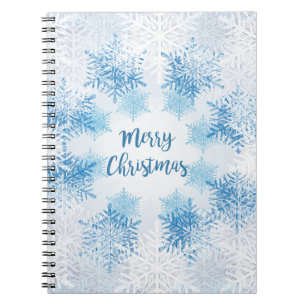 SHOW FLAKES PATTERN Frohe Weihnachten Notizblock