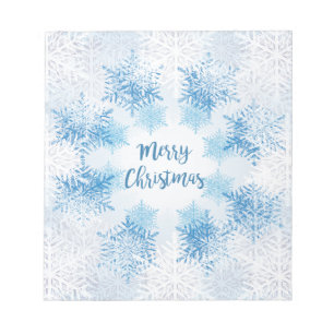 SHOW FLAKES PATTERN Frohe Weihnachten Notizblock