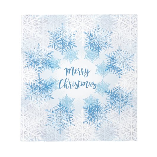 SHOW FLAKES PATTERN Frohe Weihnachten Notizblock (Vorderseite)