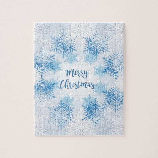 SHOW FLAKES PATTERN Frohe Weihnachten Puzzle (Vertikal)