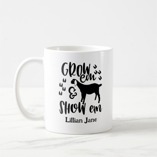 Show Goat Custom Name Kaffeetasse (Links)