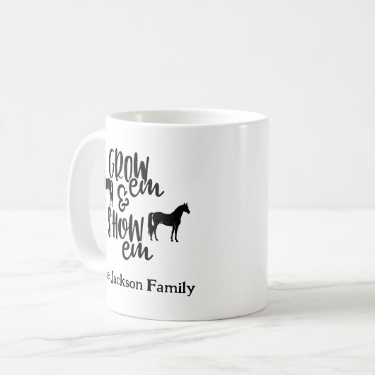 Show Horse Custom Name Kaffeetasse (Vorderseite Links)