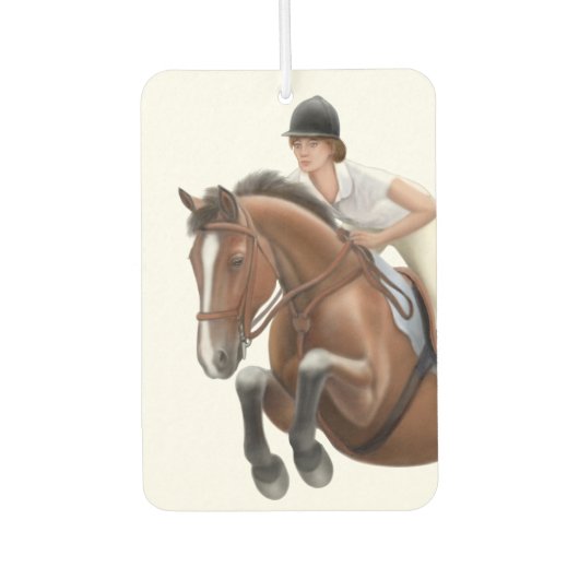 Show Jumping Reitpferd Air Freshener Autolufterfrischer (Vorderseite)