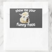 Show me your funny face lachendes Alpaka Lama Rechteckiger Aufkleber (Tasche)