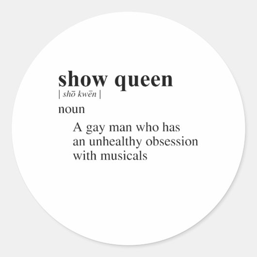 SHOW QUEEN RUNDER AUFKLEBER (Vorderseite)