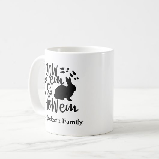 Show Rabbit Custom Name Kaffeetasse (Vorderseite Links)