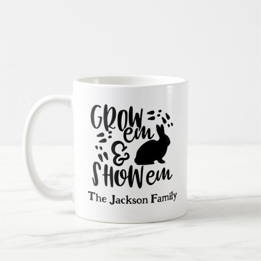 Show Rabbit Custom Name Kaffeetasse (Links)