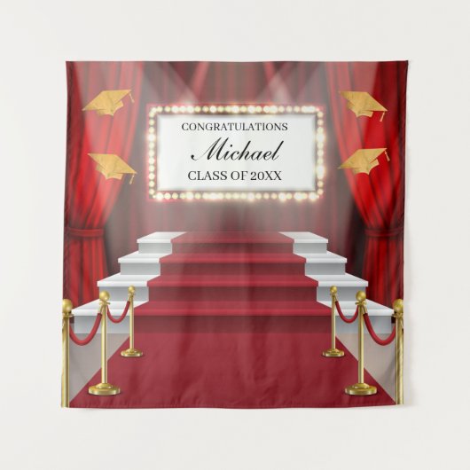  Show Red Carpet  Graduation Backdrop banner Wandteppich (Vorderseite)