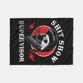 Show Supervisor Cool Boy Skull Sarcastic Work Humo Fleecedecke (Vorderseite (Horizontal))