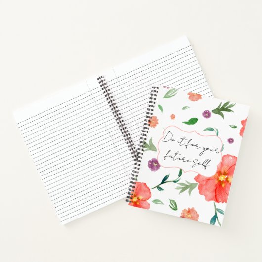Show Up for Your Future Self – Floral Motivational Notizblock (Innenseite)