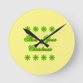Show your Christmas jGibney The MUSEUM Zazzle Gift Runde Wanduhr