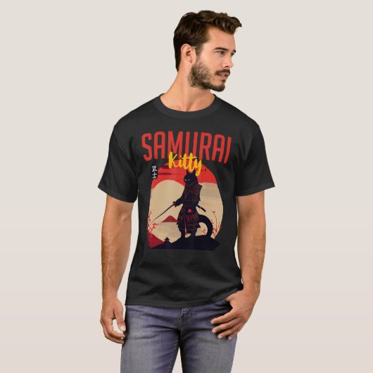 Show Your Feline Side Custom Samurai Kitty T-Shirt (Vorne ganz)