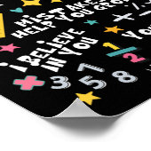 Show Your Work Funny Math Teacher First Day Back T Poster (Ecke)