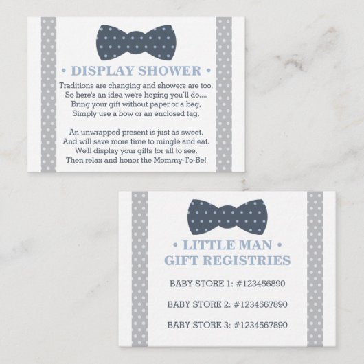 Showcard, Registrierungskarte, Kleiner Mann Begleitkarte (Vorne/Hinten)