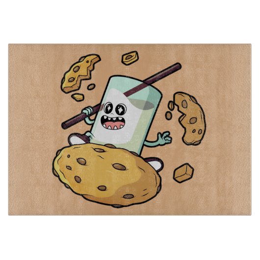 Showdown bei Milch und Cookie Schneidebrett (Vorderseite)
