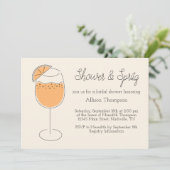 Shower and Spritz Bubbly Cocktail Bridal Shower Einladung (Stehend Vorderseite)