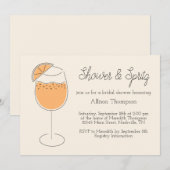 Shower and Spritz Bubbly Cocktail Bridal Shower Einladung (Vorne/Hinten)