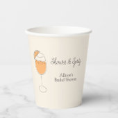 Shower and Spritz Bubbly Cocktail Bridal Shower Pappbecher (Vorderseite)