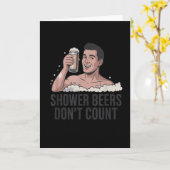Shower Beers Don’t Count Funny Beer Lover Retro Karte (Gelbe Blume)