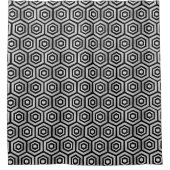 Shower Curtain Black White Hexagon Geometric Duschvorhang (Vorderseite)