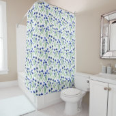 Shower Curtain - Blue Flowers Pattern Duschvorhang (Beispiel)