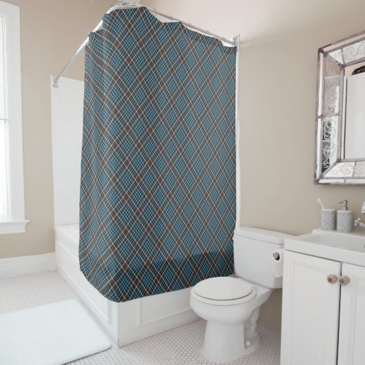 Shower Curtain for Men Bold Blue Plaid Style Duschvorhang (Beispiel)