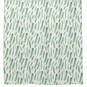 Shower Curtain - Green Leaves Pattern Duschvorhang (Vorderseite)