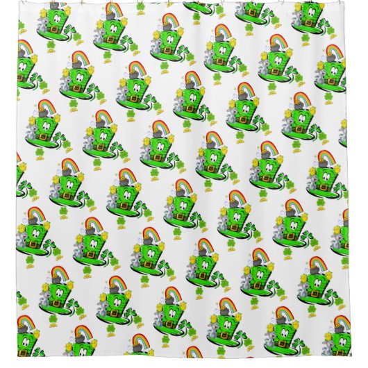 Shower Curtain St. Patrick's Day Rabbit Duschvorhang (Vorderseite)