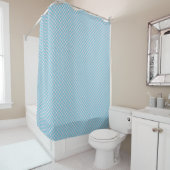 Shower curtain with a light blue and white  duschvorhang (Beispiel)