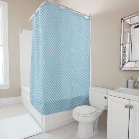 Shower curtain with a light blue and white  duschvorhang (Beispiel)
