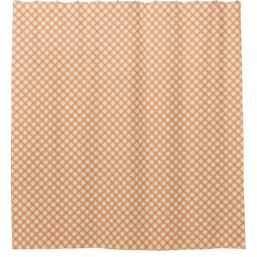 Shower curtain with an orange and white checkered  duschvorhang (Vorderseite)