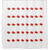 Shower Curtain with hearts. Duschvorhang (Vorderseite)