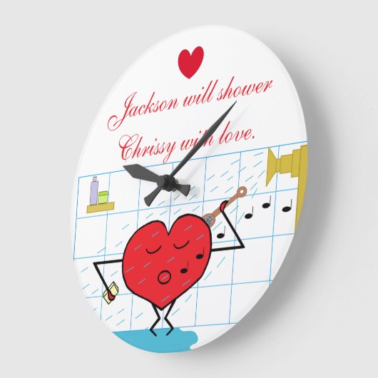 Shower Love Flows: Große Wanduhr (Winkel)