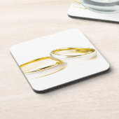 Shower Party Bride Groom Love Wedding Rings Getränkeuntersetzer (Linke Seite)