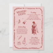 Showgirl Final Showstopper Bachelorette Einladung (Rückseite)