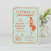 Showgirl Final Showstopper Bachelorette Einladung (Stehend Vorderseite)