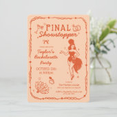 Showgirl Final Showstopper Bachelorette Invitation Einladung (Stehend Vorderseite)