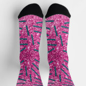 Showgirl Pattern Pink Glitz Socken (Oben)